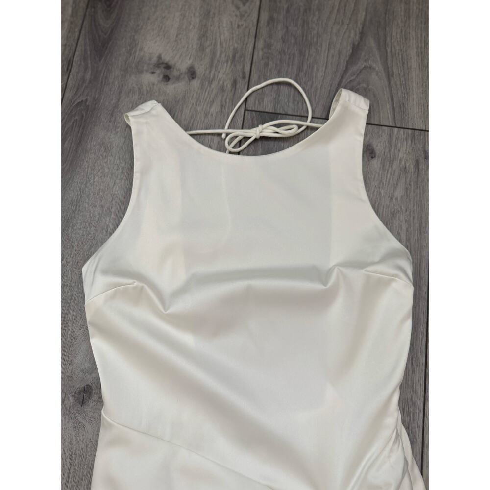 Abercrombie & Fitch Satin Draped Skirt Maxi Dress in White Size S Backless - Picture 8 of 11